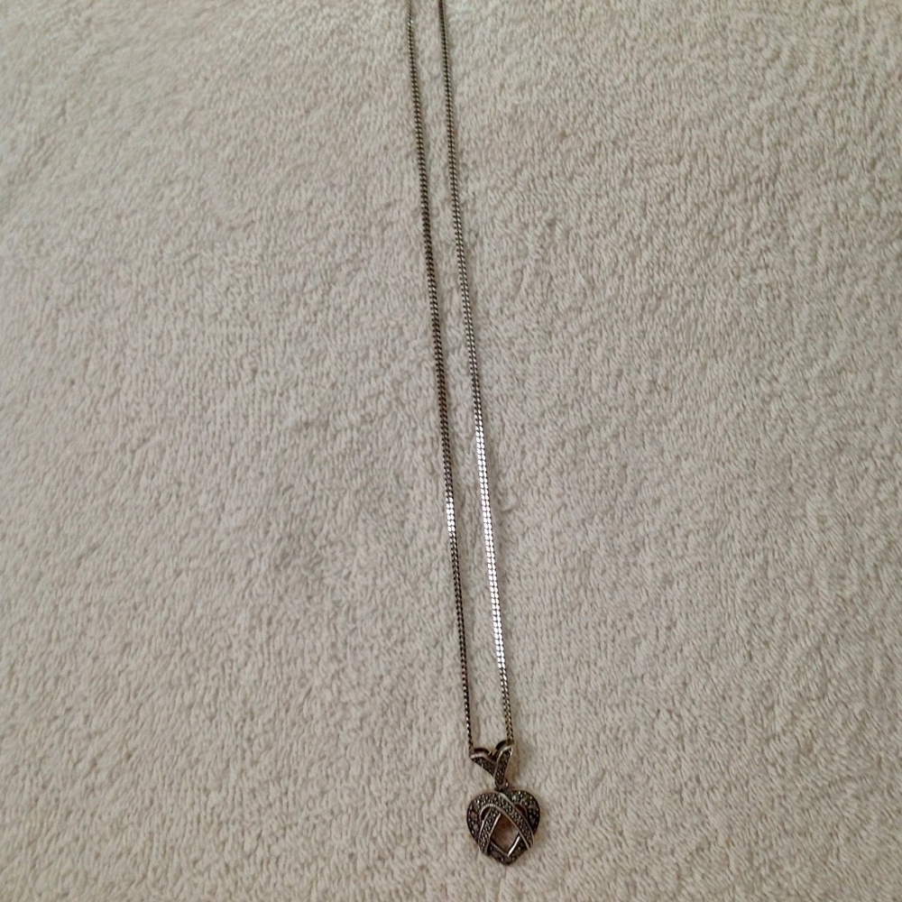 Sterling Silver Marquisite Necklace - Picture 2 of 4
